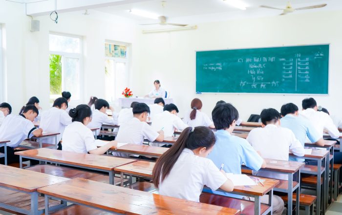 Học sinh lớp 12 MITC nghiêm túc bước vào kỳ thi thử tốt nghiệp THPT 2025